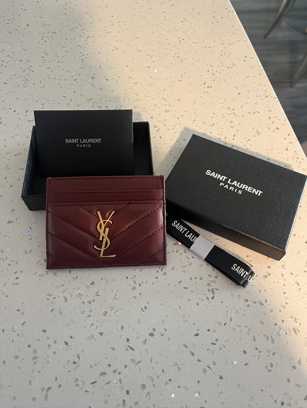 YSL Red and Gold Card Holder